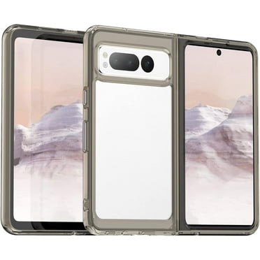 Crystal Clear Case for Google Pixel Fold 5G,Slim Thin Soft TPU Bumper & Hard PC Back Shockproof Scratch Resistant Protective Phone Case for Google Pixel Fold 5G 2023 (Clear Gray)