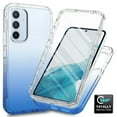 thumbnail image 1 of Crystal Clear Case for Samsung Galaxy A34 5G, [Not Yellowing] Gradient Phone Case with Built-in Screen Protector, Military Grade Drop Protection Shockproof Transparent Cover for Galaxy A34 5G, Blue, 1 of 6