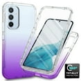 thumbnail image 1 of Crystal Clear Case for Samsung Galaxy A54 5G, [Not Yellowing] Gradient Phone Case with Built-in Screen Protector, Military Grade Drop Protection Shockproof Transparent Cover for Galaxy A54 5G, Purple, 1 of 6