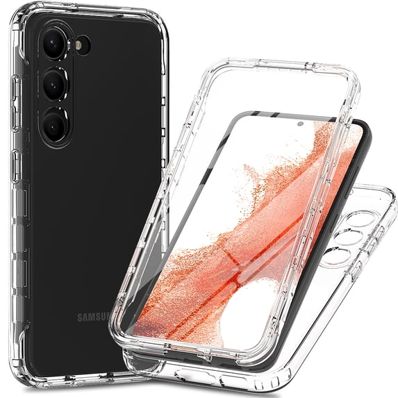 Crystal Clear Case for Samsung Galaxy S23 FE, Gradient Design with Built-in Screen Protector Shockproof Anti-Yellowing Case for Galaxy S23 FE, Military Grade Protection Phone Cover, Clear