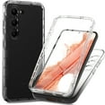 thumbnail image 1 of Crystal Clear Case for Samsung Galaxy S23, [Not Yellowing] Gradient Phone Case with Built-in Screen Protector, Military Grade Drop Protection Shockproof Transparent Cover, Black, 1 of 6