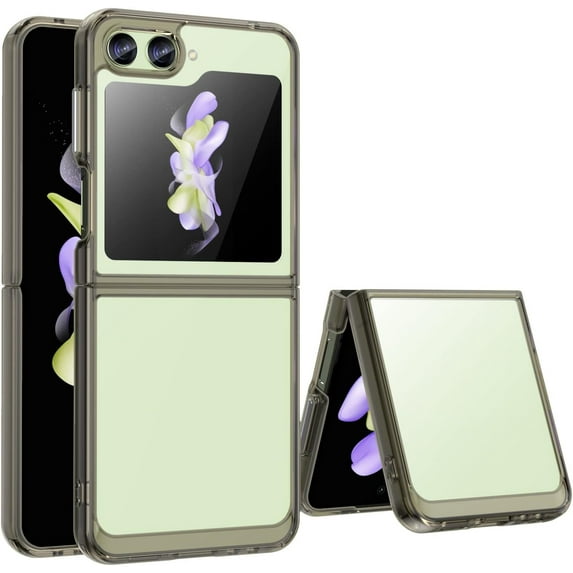Crystal Clear Case for Samsung Galaxy Z Flip5 5G 2023,Slim Thin Soft TPU Bumper & Hard PC Back Shockproof Scratch Resistant Protective Phone Case for Samsung Galaxy Z Flip5 (Clear Gray)