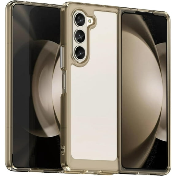Crystal Clear Case for Samsung Galaxy Z Fold5 5G 2023,Slim Thin Soft TPU Bumper & Hard PC Back Shockproof Scratch Resistant Protective Phone Case for Samsung Galaxy Z Fold5 (Clear Gray)