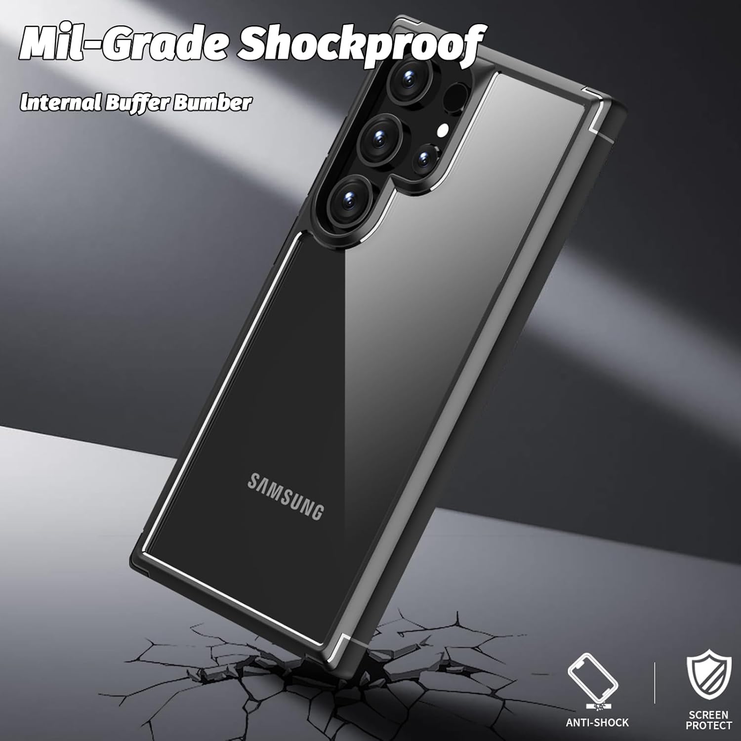 Crystal Clear Case for Samsung Galaxy S24 Ultra/S24 Plus/S24, [Military ...