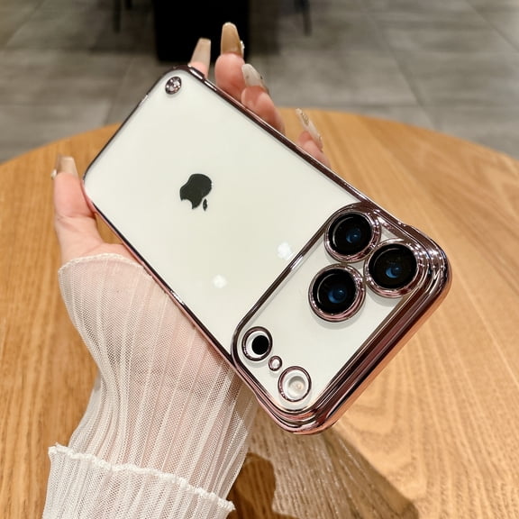 Crystal Clear Case for iPhone 11 Pro Max with Lens Protector, Frameless Design Ultra Slim Lightweight Shockproof Anti-Scratch Drop Protective Transparent Phone Cover for iPhone 11 Pro Max, Pink