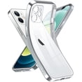 thumbnail image 1 of Crystal Clear Case for iPhone 12, [Not Yellowing] [Camera Protection] [Military Grade Drop Tested] Transparent Shockproof Protective Phone Case Soft Silicone Slim Cover, 6.1 inch, Silver, 1 of 16