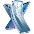 thumbnail image 1 of Crystal Clear Case for iPhone 13, [Not Yellowing] [Camera Protection] [Military Grade Drop Tested] Transparent Shockproof Protective Phone Case Soft Silicone Slim Cover, 6.1 inch, Blue, 1 of 16
