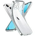 thumbnail image 1 of Crystal Clear Case for iPhone 13, [Not Yellowing] [Camera Protection] [Military Grade Drop Tested] Transparent Shockproof Protective Phone Case Soft Silicone Slim Cover, 6.1 inch, Silver, 1 of 16