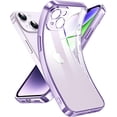 thumbnail image 1 of Crystal Clear Case for iPhone 14, [Not Yellowing] [Camera Protection] [Military Grade Drop Tested] Transparent Shockproof Protective Phone Case Soft Silicone Slim Cover, 6.1 inch, Purple, 1 of 8