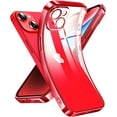 thumbnail image 1 of Crystal Clear Case for iPhone 14, [Not Yellowing] [Camera Protection] [Military Grade Drop Tested] Transparent Shockproof Protective Phone Case Soft Silicone Slim Cover, 6.1 inch, Red, 1 of 16