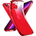 thumbnail image 1 of Crystal Clear Case for iPhone 14 Plus, [Not Yellowing] [Camera Protection] [Military Grade Drop Tested] Transparent Shockproof Protective Phone Case Soft Silicone Slim Cover, 6.7 inch, Red, 1 of 16