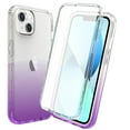 thumbnail image 1 of Crystal Clear Case for iPhone 14 Plus, [Not Yellowing] Gradient Phone Case with Built-in Screen Protector, Military Grade Drop Protection Shockproof Transparent Cover for iPhone 14 Plus, Purple, 1 of 6