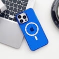 thumbnail image 1 of Crystal Clear Case for iPhone 14 Pro, Magnetic Cover Compatible with MagSafe Wireless Charging, Hybrid Rugged PC + TPU Dustproof Shockproof Lens Protection Case for iPhone 14 Pro,Blue, 1 of 10