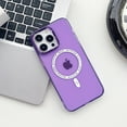 thumbnail image 1 of Crystal Clear Case for iPhone 14 Pro, Magnetic Cover Compatible with MagSafe Wireless Charging, Hybrid Rugged PC + TPU Dustproof Shockproof Lens Protection Case for iPhone 14 Pro,Purple, 1 of 10