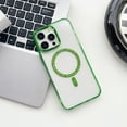 thumbnail image 1 of Crystal Clear Case for iPhone 14 Pro, Magnetic Cover Compatible with MagSafe Wireless Charging, Hybrid Rugged PC + TPU Dustproof Shockproof Lens Protection Case for iPhone 14 Pro,Clear/Green, 1 of 10