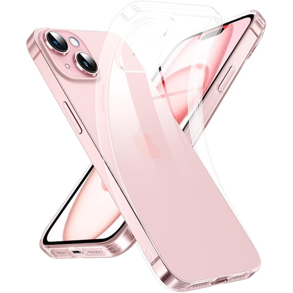 Crystal Clear Case for iPhone 15 Plus, [Not Yellowing] [Camera Protection] [Military Grade Drop Tested] Transparent Shockproof Protective Case Soft Silicone Slim Cover, 6.7", Transparente