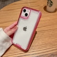 thumbnail image 1 of Crystal Clear Case for iPhone 15 Plus, [Not Yellowing][Military Grade Drop Tested] Transparent Shockproof Protective Phone Case Hard PC + Soft Silicone Slim Cover For iPhone 15 Plus,Hotpink, 1 of 9