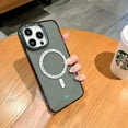 thumbnail image 1 of Crystal Clear Case for iPhone 15 Pro, Magnetic Cover Compatible with MagSafe Wireless Charging, Hybrid Rugged PC + TPU Dustproof Shockproof Lens Protection Case, Black, 1 of 8