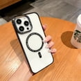 thumbnail image 1 of Crystal Clear Case for iPhone 15 Pro, Magnetic Cover Compatible with MagSafe Wireless Charging, Hybrid Rugged PC + TPU Dustproof Shockproof Lens Protection Case, Clear/Black, 1 of 8