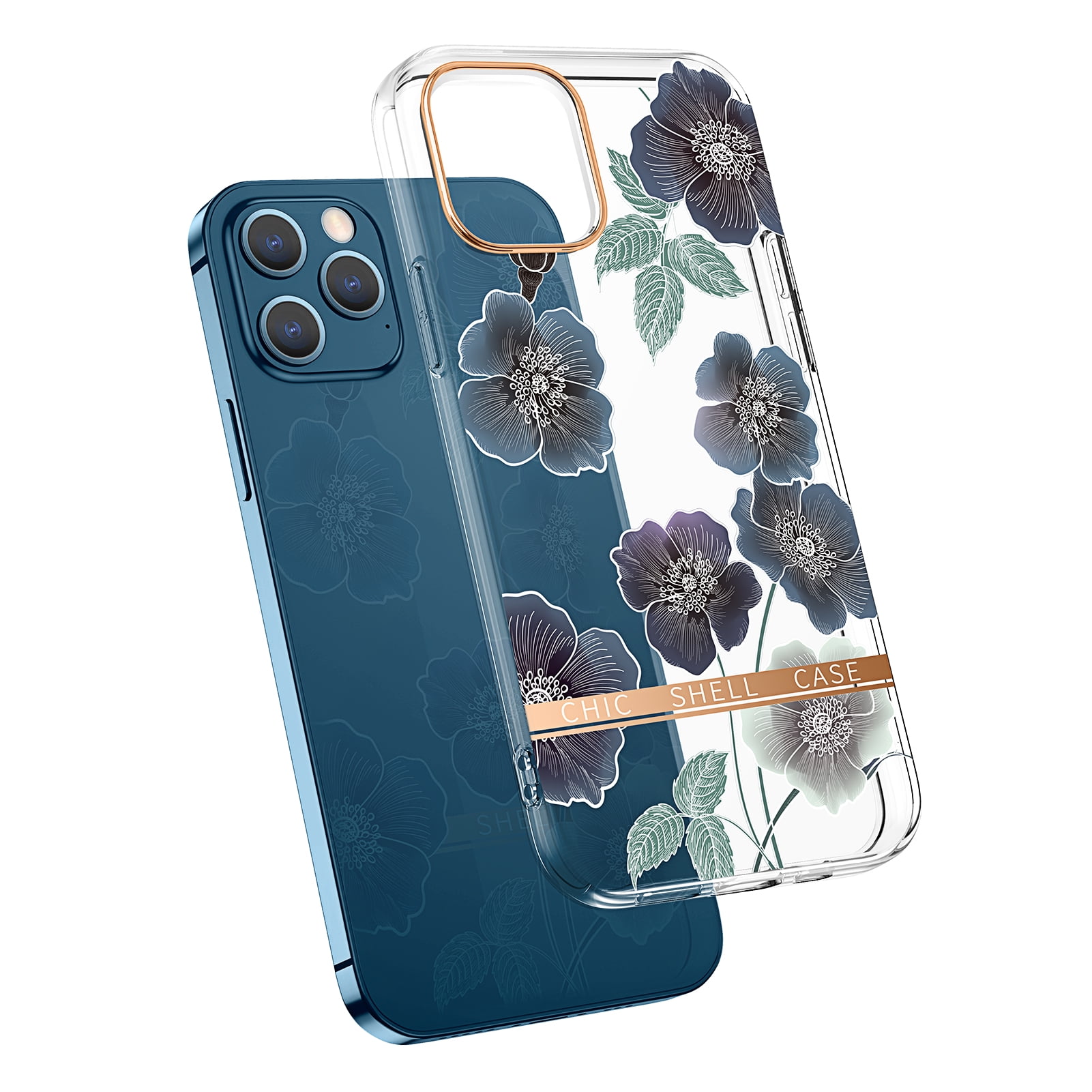 Luxury Crystal Gem and Flower Camera Protection Case - iPhone 15 Pro 