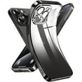 thumbnail image 1 of Crystal Clear Case for iPhone 15 Pro Max, [Not Yellowing] [Camera Protection] [Military Grade Drop Tested] Transparent Shockproof Protective Phone Soft Silicone Slim Cover, 6.7", Black, 1 of 16