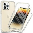 thumbnail image 1 of Crystal Clear Case for iPhone 16e, [Not Yellowing] Gradient Phone Case with Built-in Screen Protector, Military Grade Drop Protection Shockproof Transparent Cover for iPhone 16e, Clear, 1 of 6