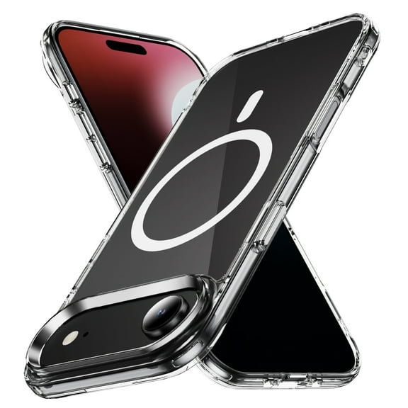 Crystal Clear Case for iPhone Air Magnetic Compatible with Mag-Safe Charging, Shockproof Bumper Corners Protection Phone Cover, Anti-Scratch Non-Yellowing Transparent Case, Clear