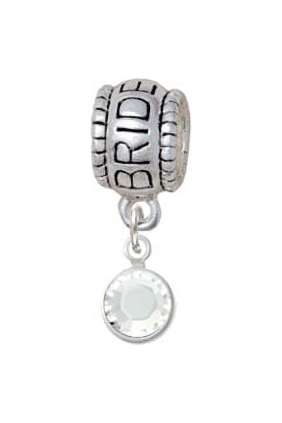 Crystal Clear Channel Drop - Bride Charm Bead