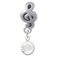 thumbnail image 1 of Crystal Clear Channel Drop - Clef Note Charm Bead, 1 of 1