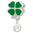 thumbnail image 1 of Crystal Clear Channel Drop - Green Four Leaf Clover Charm Bead, 1 of 1