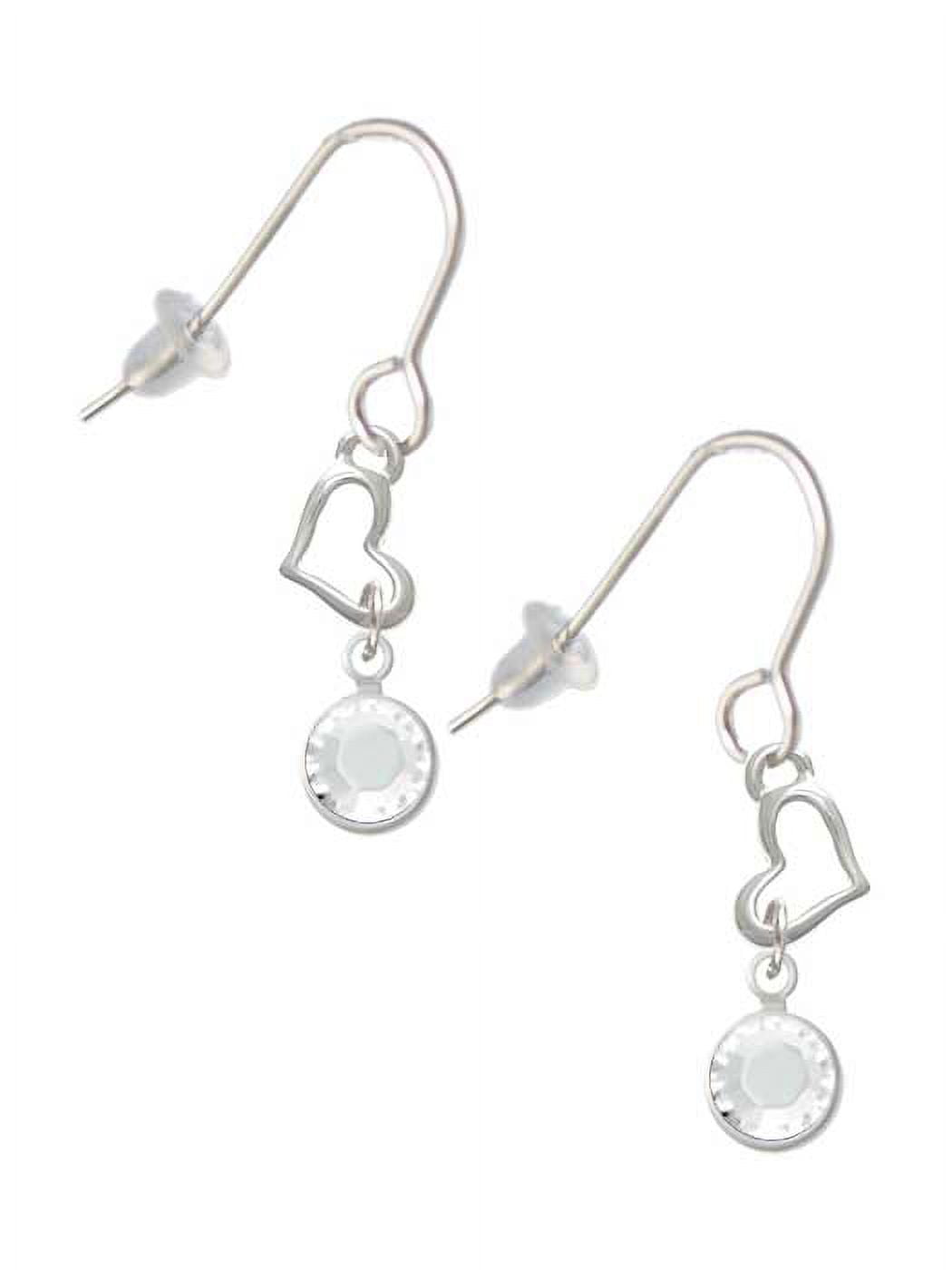Crystal Clear Channel Drop Heart French Earrings