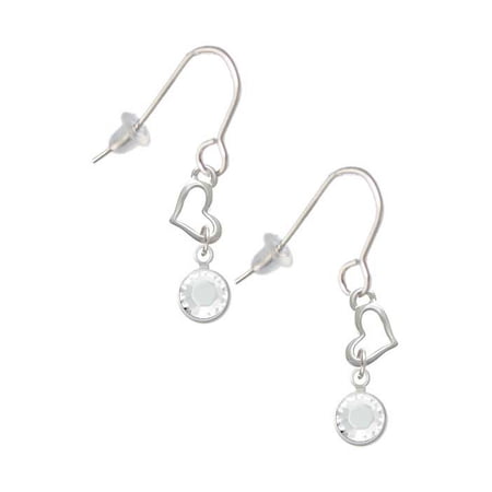 Crystal Clear Channel Drop Heart French Earrings