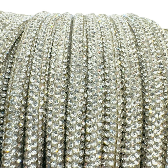 Stoned Crazy Crystal Clear Corded Rhinestone Rope: By The Yard/6mm