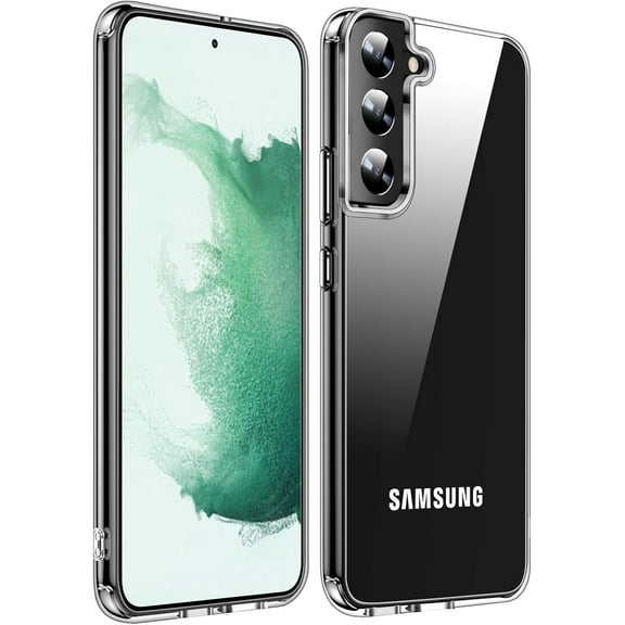 Crystal Clear Designed for Samsung Galaxy S22 Case,[Anti-Yellowing][Military Grade Drop-Proof] Slim Fit Soft TPU + PC Shockproof Case-Clear