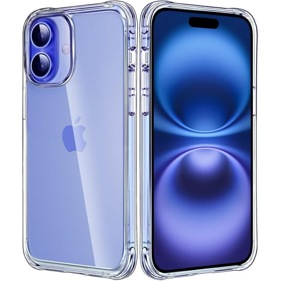 Crystal Clear Designed for iPhone 16 Case Clear, [Not Yellowing] [16FT Military-Grade Drop Protection], Shockproof Slim Phone Case for iPhone 16