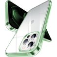 thumbnail image 1 of Crystal Clear Designed for iPhone 12 Pro Max Case, [Non-Yellowing] 15Ft Military Grade Protective Cover Soft Silicone Slim Phone Case for iPhone 12 Pro Max 6.7", Clear Green, 1 of 14
