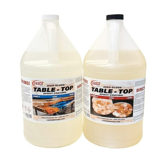 Crystal Clear Epoxy Resin 1 Gallon Kit | Great for Wood projects BarTops River tables Tumblers Artist Quality| Two part Kit includes Resin and Hardener