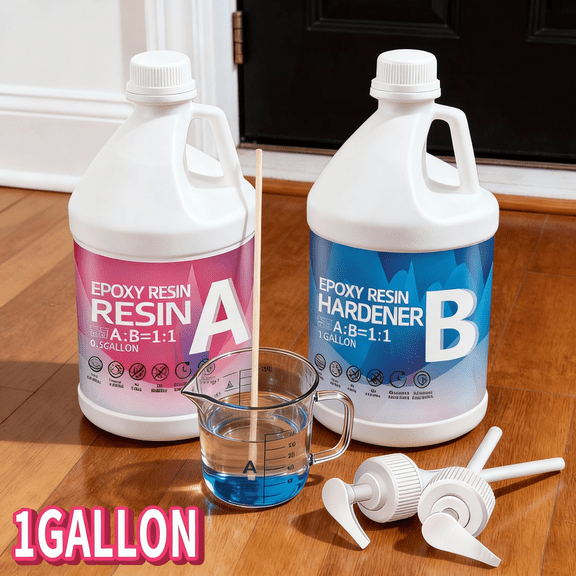 Crystal Clear Epoxy Resin Kit 1GAL - 1:1 Mixing Ratio, Bubble Free & Anti-Yellowing - High Gloss Casting & Coating Resin for Jewelry, River Tables, Bar Top, Countertops & Wood