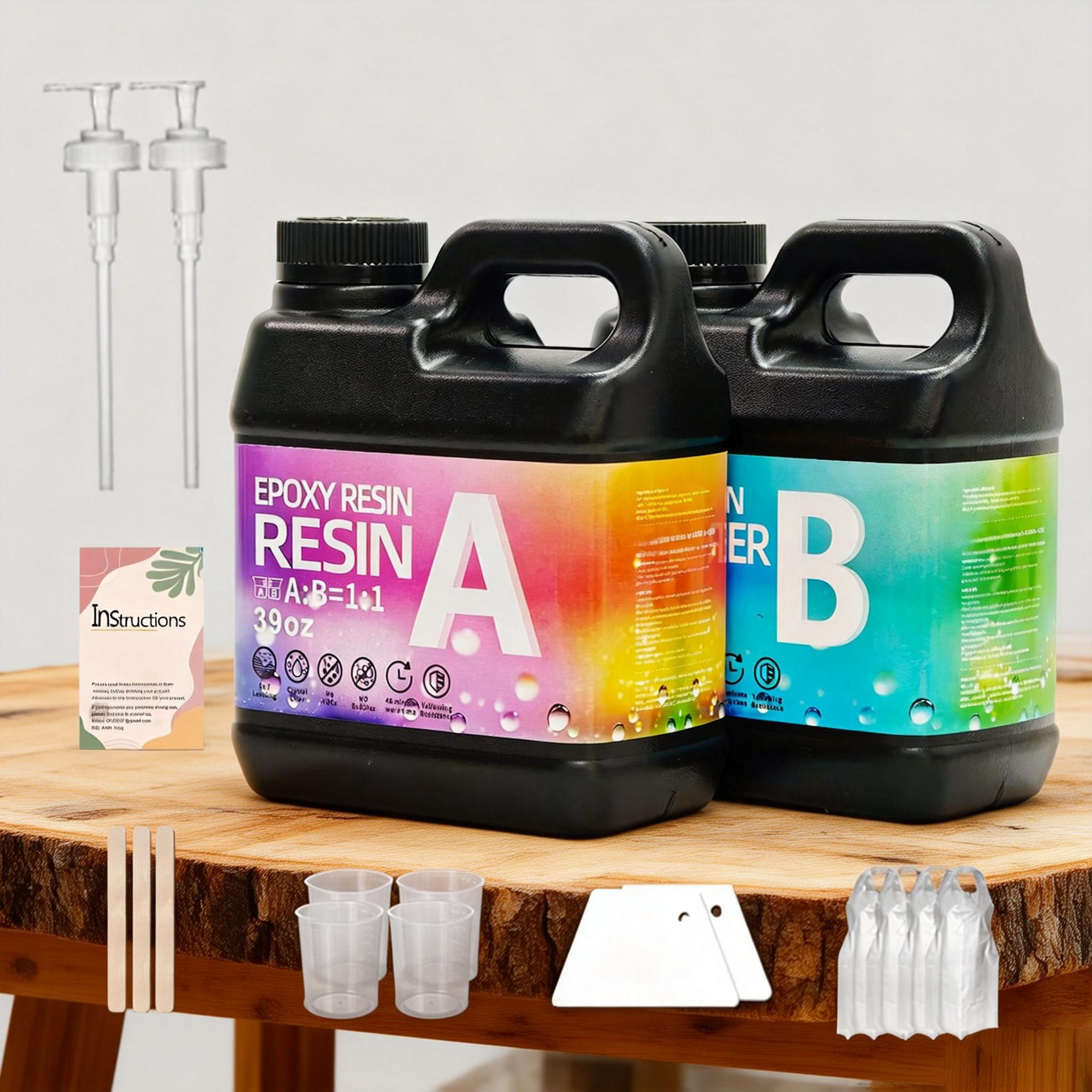 Crystal Clear Epoxy Resin Kit 78oz - 1:1 Mixing Ratio, Bubble Free & Anti-Yellowing - High Gloss Casting & Coating Resin for Jewelry, River Tables, Bar Top, Countertops & Wood - Heat Resistant