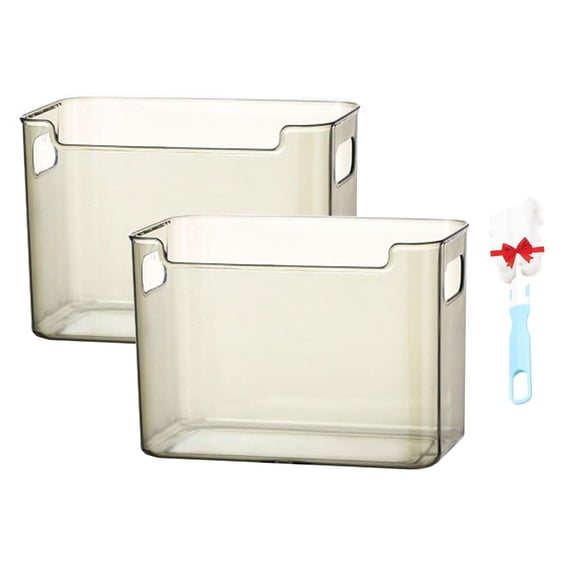 Crystal Clear Freezer Storage Bins, BPA-Free, Stackable Kitchen Cabinet Organizer with Handles for Frozen Food, Meat & Veggies