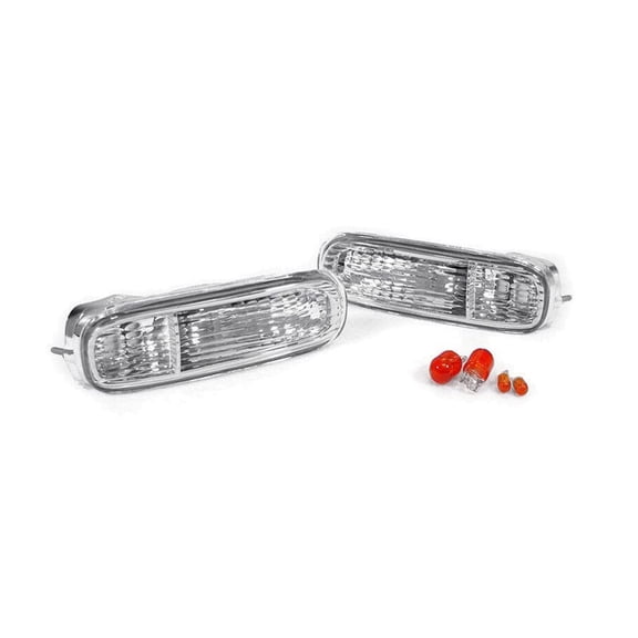 Crystal Clear Front Bumper Signal Lights with ABS Plastic Lens and Incandescent Bulbs