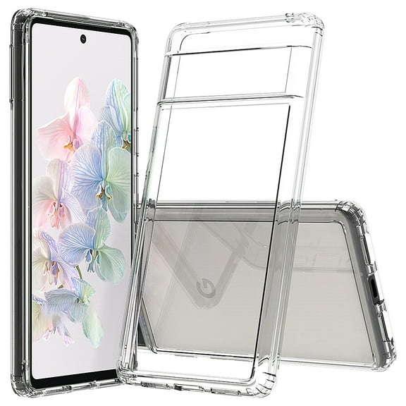 Crystal Clear for Google Pixel 7 Case, [Drop Protection] [Anti-Fingerprint] Acrylic Back with Non-Slip Soft TPU Edge, Shockproof Phone Case Cover for Google Pixel 7 Case, Clear