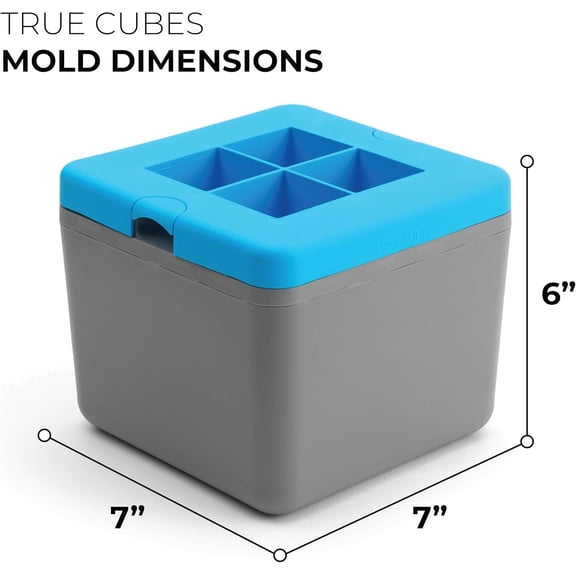 Crystal Clear Ice Cube Maker, 4 Large 2"x2"x2" Ice Cubes for Cocktails and Drinks, Silicone Mold for Pure, Bartender-Quality Ice - Great for Hosting and Entertaining, Whiskey Gifts for Men