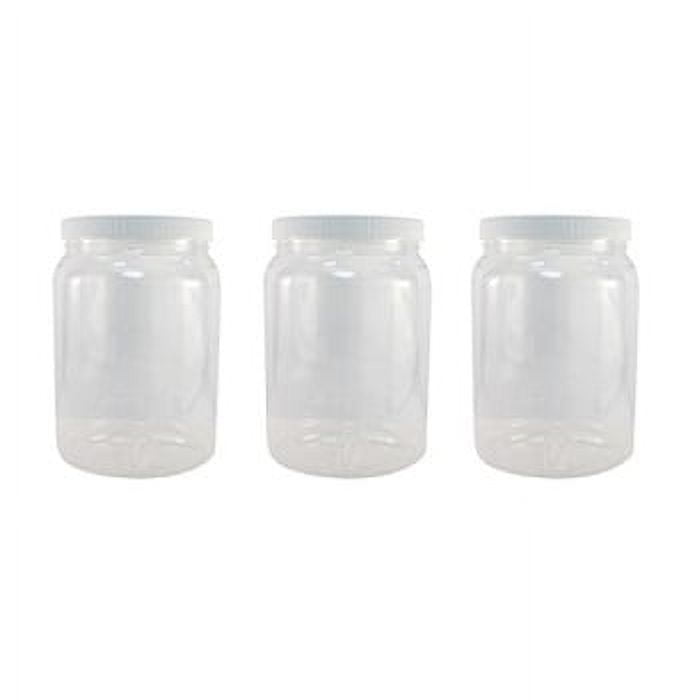  ljdeals 1/2 Gallon 64 oz Clear Plastic Jars with Lids, Large  Jars, Wide Mouth Storage Containers, Pack of 3, BPA Free, Food Safe, made  in USA: Home & Kitchen