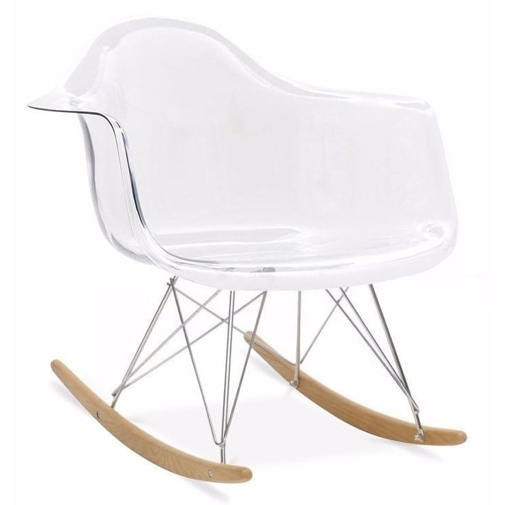 Crystal Clear Plastic Rocker Rocking Molded Shell With Arms