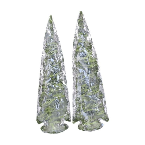 Crystal Clear Quartz Obsidian Arrowhead, Natural Crystal and Healing Stone Flint Rock Arrowhead 4 inch