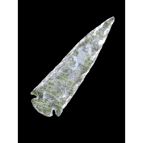 Crystal Clear Quartz Obsidian Arrowhead, Natural Crystal and Healing Stone Flint Rock Arrowhead 4 inch