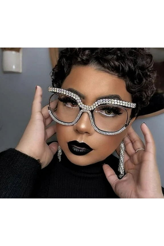 Crystal Clear Rhinestone Bling Glasses | Trendy Eyewear Fashion Frames for a Stylish Look