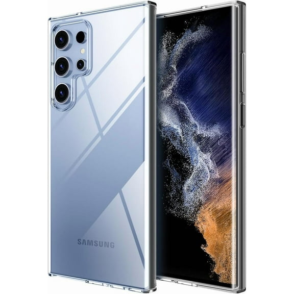 Crystal Clear Samsung Galaxy S22 Ultra Case.Soft Slim Fit Transparent Plastic TPU Protective Silicone Cover Phone Case for Samasung S22 Ultra [Slim Thin & Comfort Grip] [Shockproof]