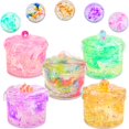Crystal Clear Slime Kit, 5 Pack Slimes with Shells, Seahorses, Octopus